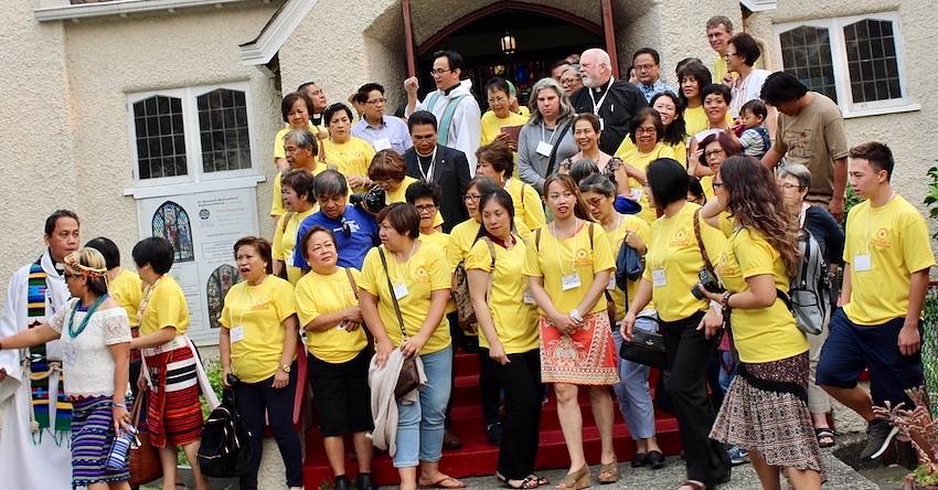 Group photo in front of St. Michael's