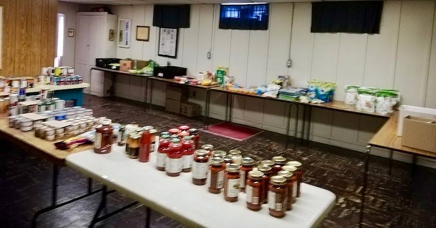 Lots of canned goods for the food bank