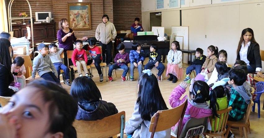 Sunday school children learning